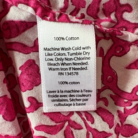 Vineyard Vines Cotton Pink and White Blouse Tunic M - Picture 6 of 13